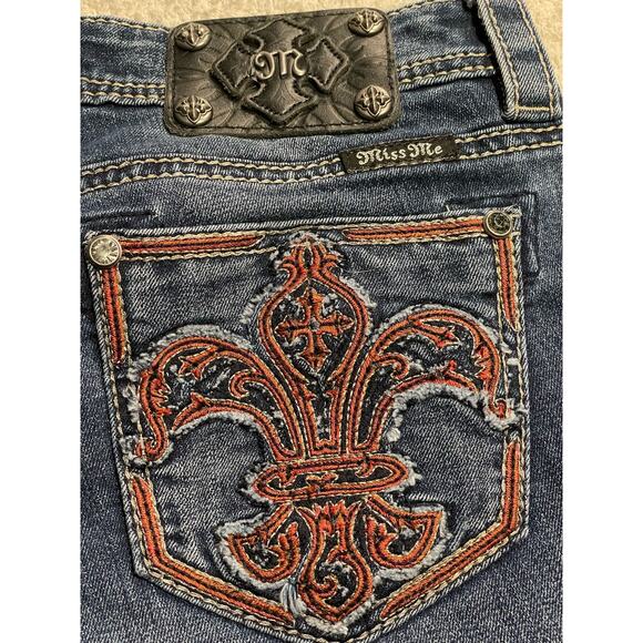 Miss Me Skinny Jeans Womens 26 JP5567G4 Embroidered Pockets Denim Low RIse Y2K - Picture 11 of 15